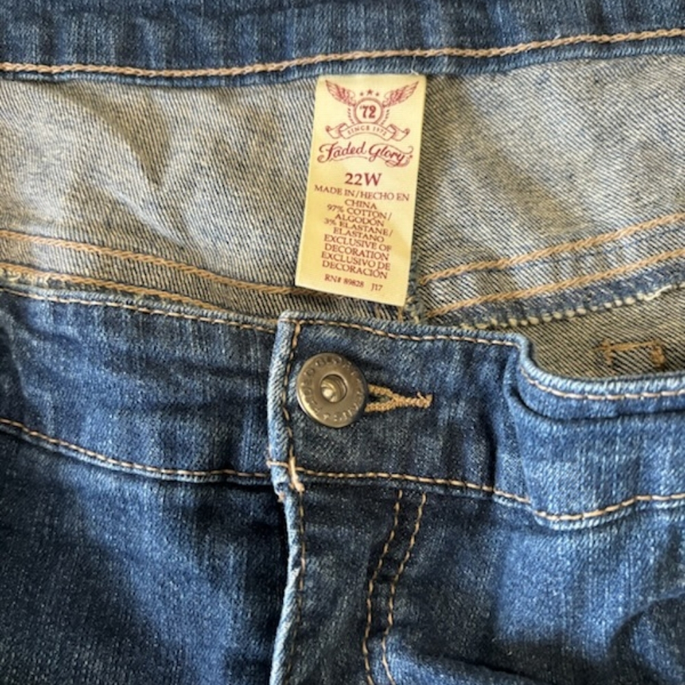Faded Glory boyfriend jeans size 22w